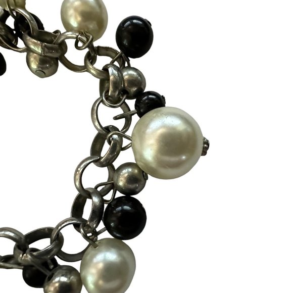 Womens Necklace Jewelry 10.25" Choker Faux Pearl Beads White Black Grey Costume - Picture 4 of 16